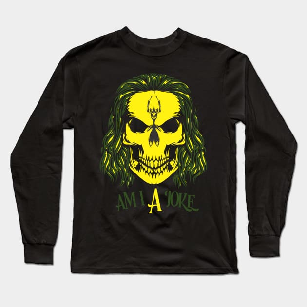 am i a joke, joker skull Long Sleeve T-Shirt by TrendsCollection